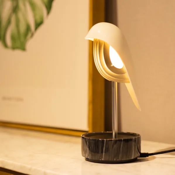 Chirp Väckarklocka/Lampa Marmor