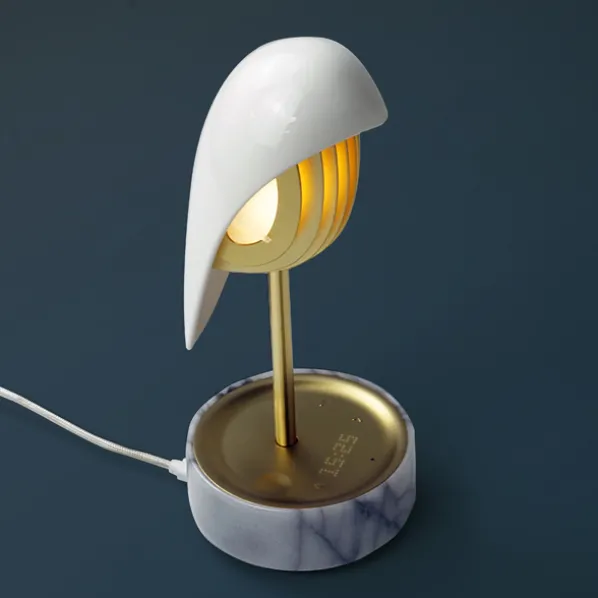 Chirp Väckarklocka/Lampa Marmor