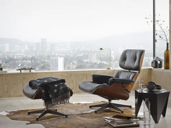 Eames Lounge Chair Ottoman Läder