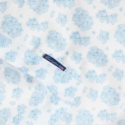 Floral Bäddset Satin Blue/White