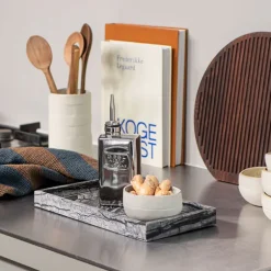 Marble Deco Tray Bricka Black/Grey