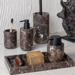 Marble Deco Tray Bricka Brown