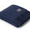 Mohair Pläd Denim Dark Blue