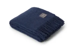 Mohair Pläd Denim Dark Blue
