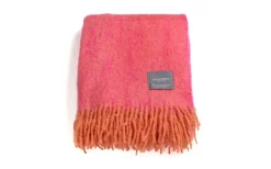 Mohair Pläd Orange & Pion Melange