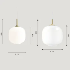 VL45 Radiohus Pendel Taklampa Amber